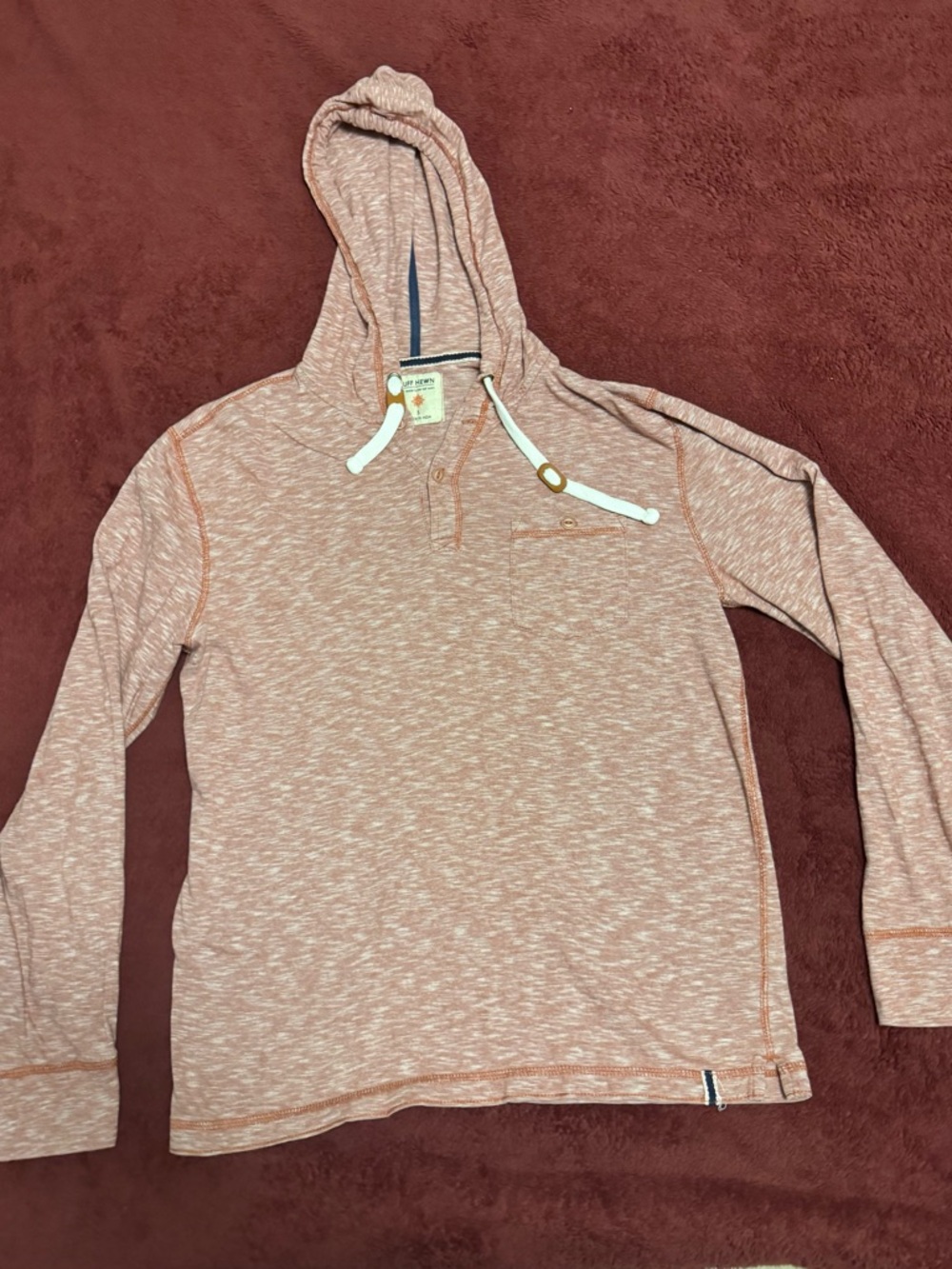 Ruff Hewn Men’s Henley Pullover Lightweight Red Size Small